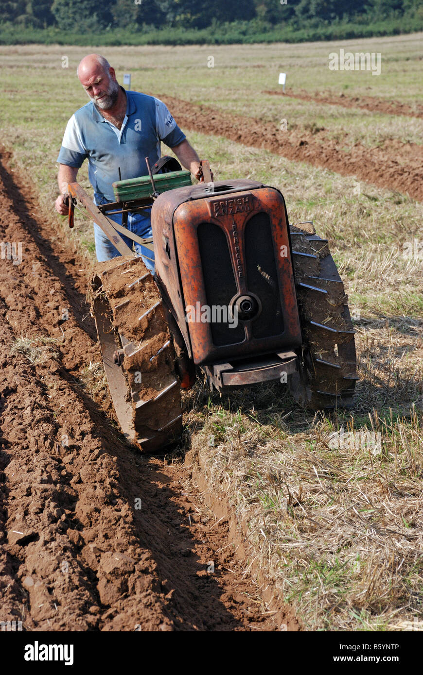 Vintage two wheel British Anzani Iron Horse tractor at the Surrey County Ploughing Match Country Fair 2008 The British Anzani Ir Stock Photo