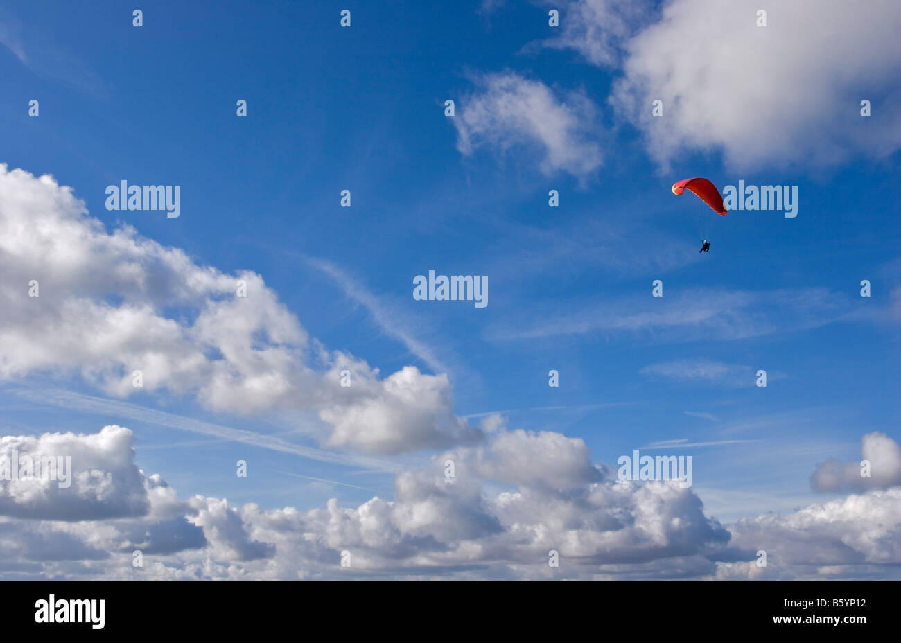 A lone paraglider in a big sky Stock Photo