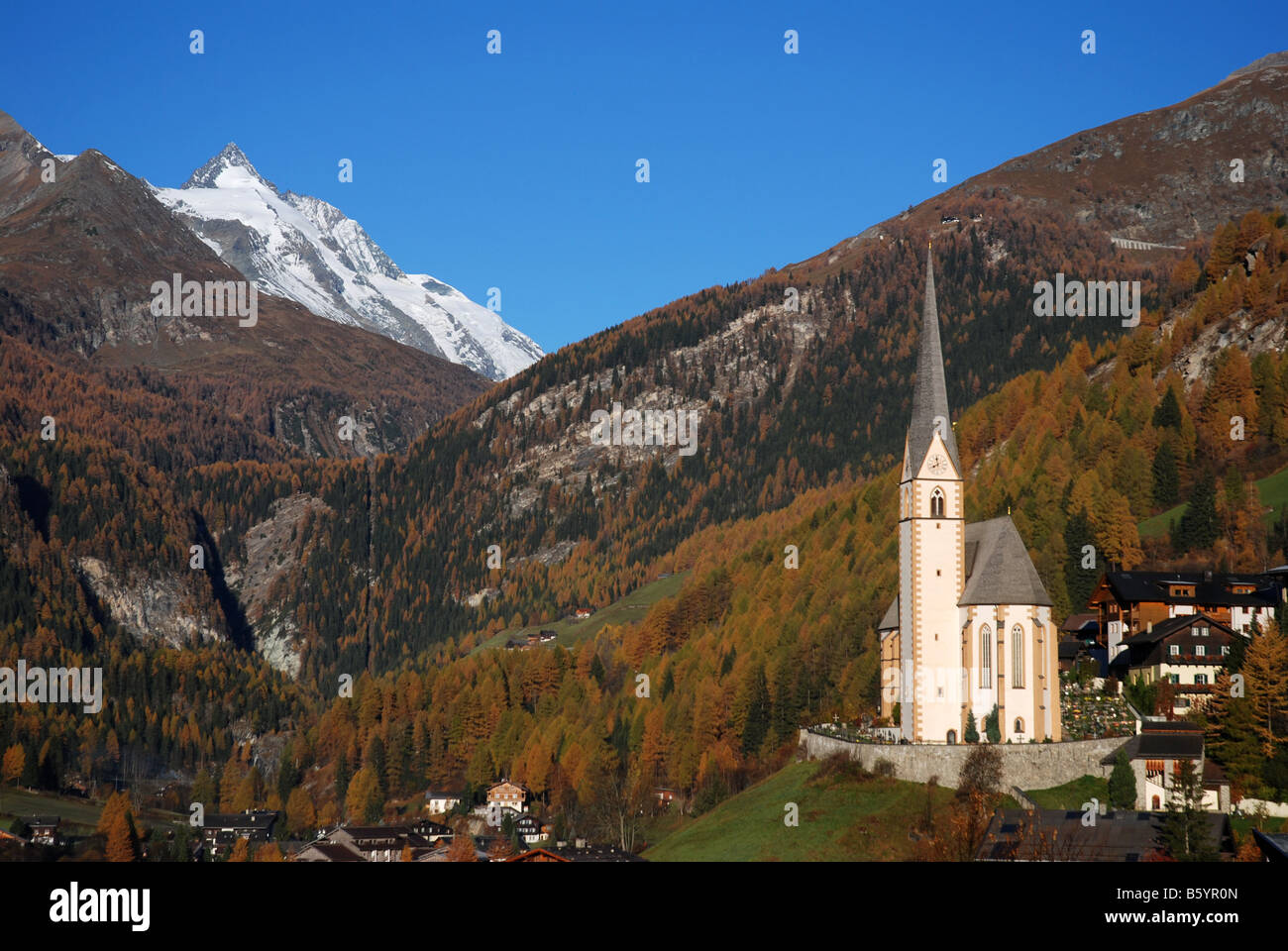 Heiligenblut and Mount Grossglockner, Austria Stock Photo