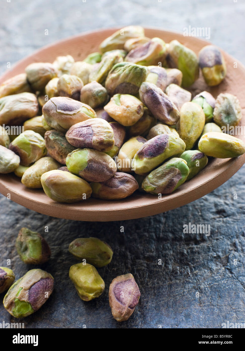 Dish of Pistachio Nuts Stock Photo