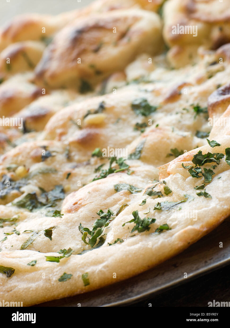 Garlic and Coriander Naan Bread Stock Photo Alamy