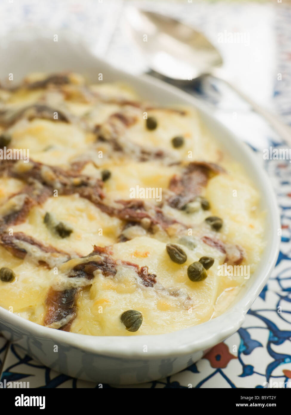 Dish of SpanishStyle Potato Gratin Stock Photo Alamy