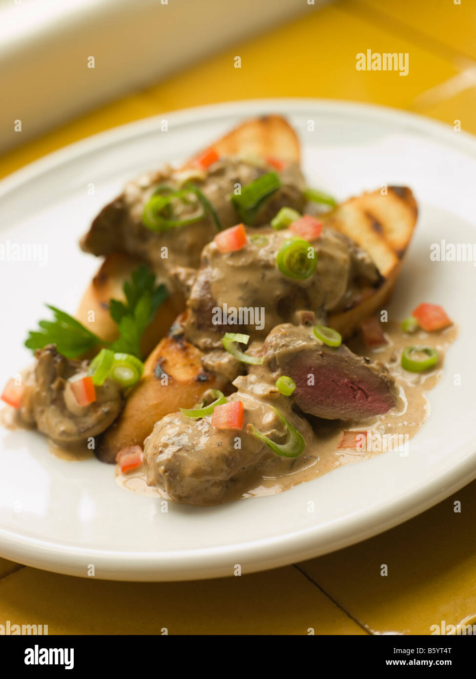 Sauteed Chicken Livers in a Sherry Sauce Stock Photo Alamy