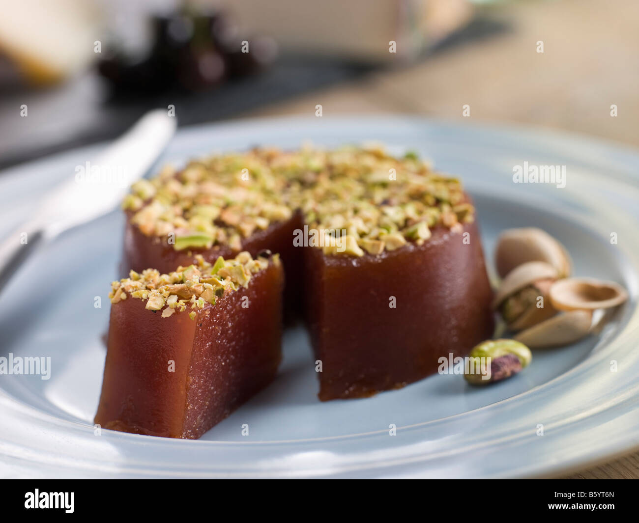 Membrillo- Quince and Pistachio Paste Stock Photo