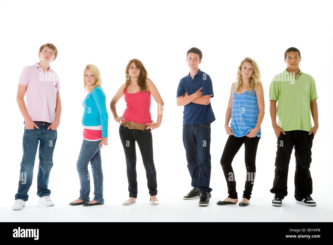 Group Shot Of Teenagers Stock Photo