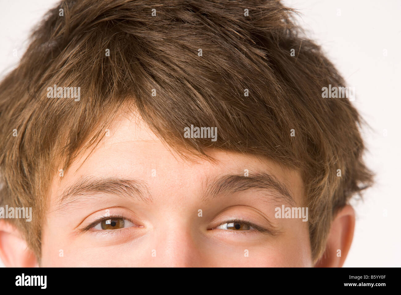 Close Up Teenage Boy's Eyes Stock Photo
