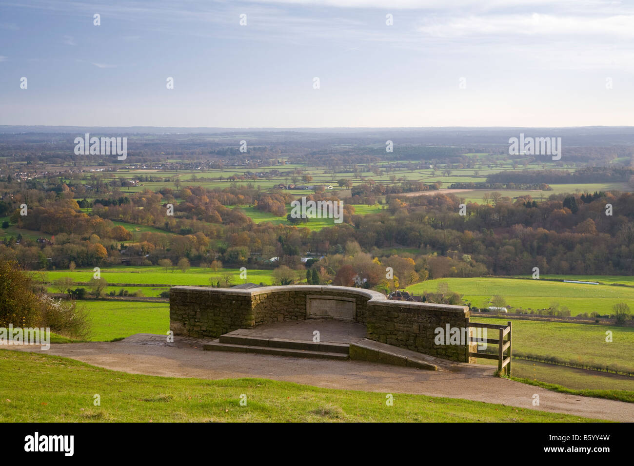 The viewpoint at Box Hill, near Dorking Surrey England Stock Photo
