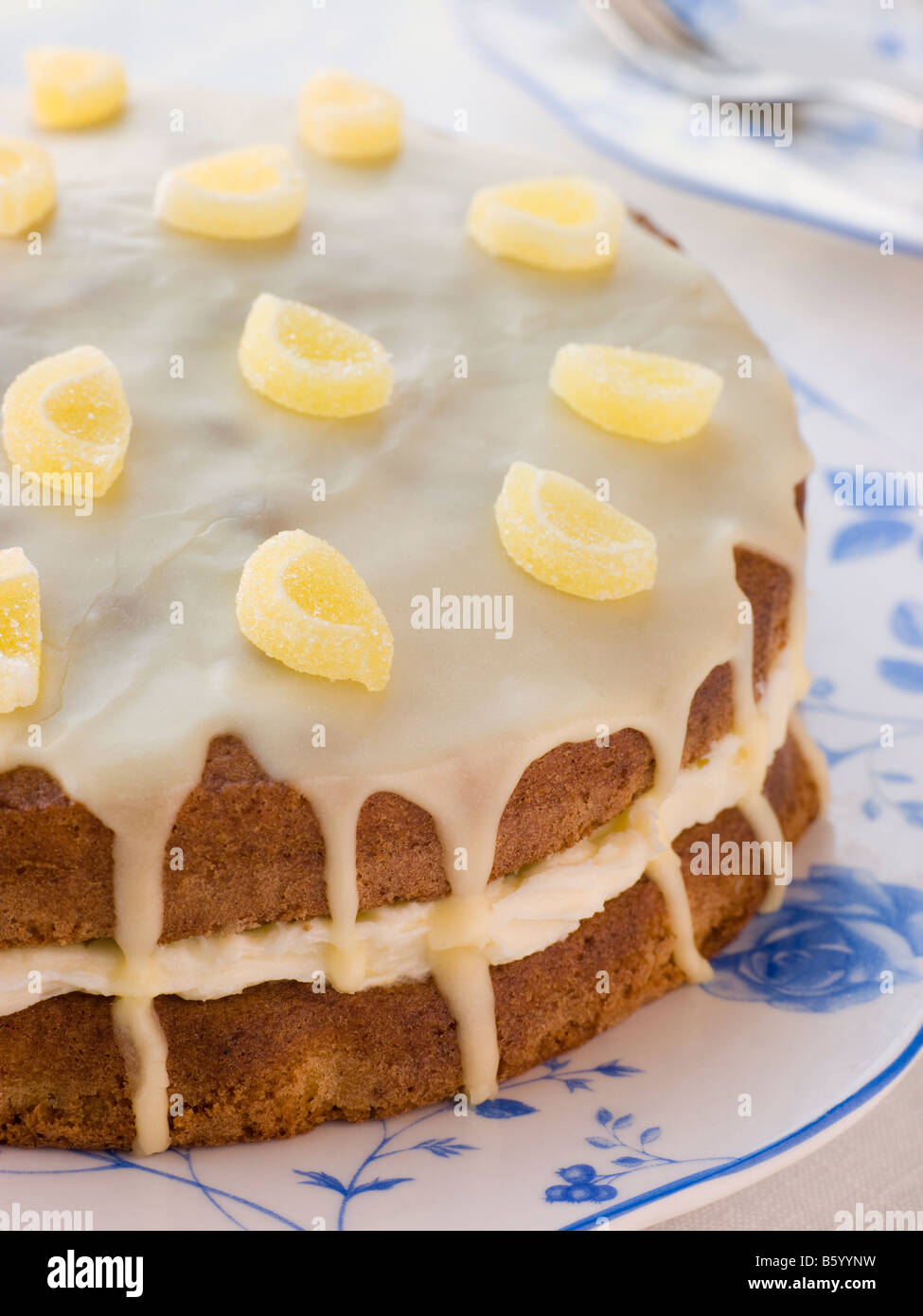 Lemon Drizzle Cake Stock Photo