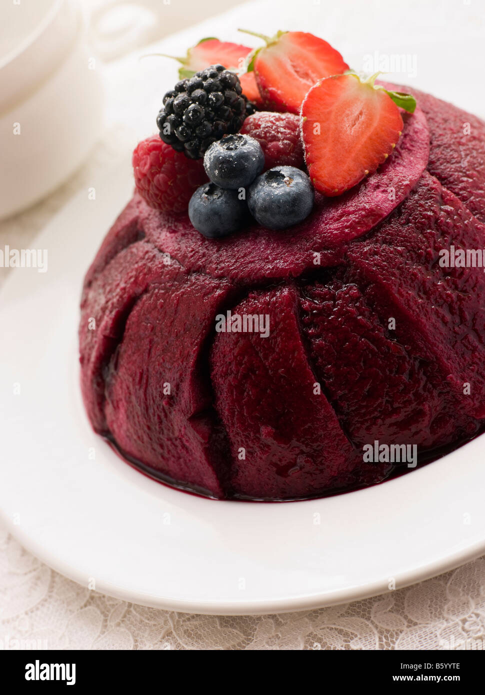 Traditional Summer Pudding Stock Photo