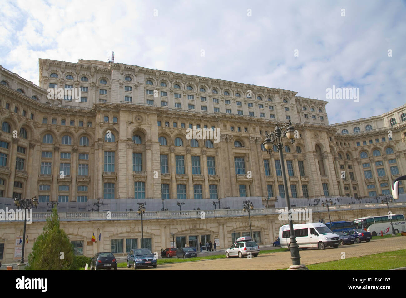 Bucharest Romania Europe The Casa Poporului House of the People started by Nicholae Ceausescu in 1984 most expensive administrative building in world Stock Photo
