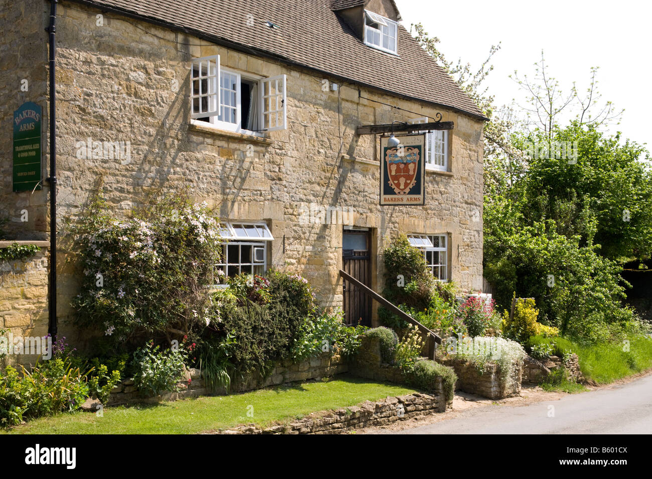 The Bakers Arms public house in the Cotswold village of Broad Campden