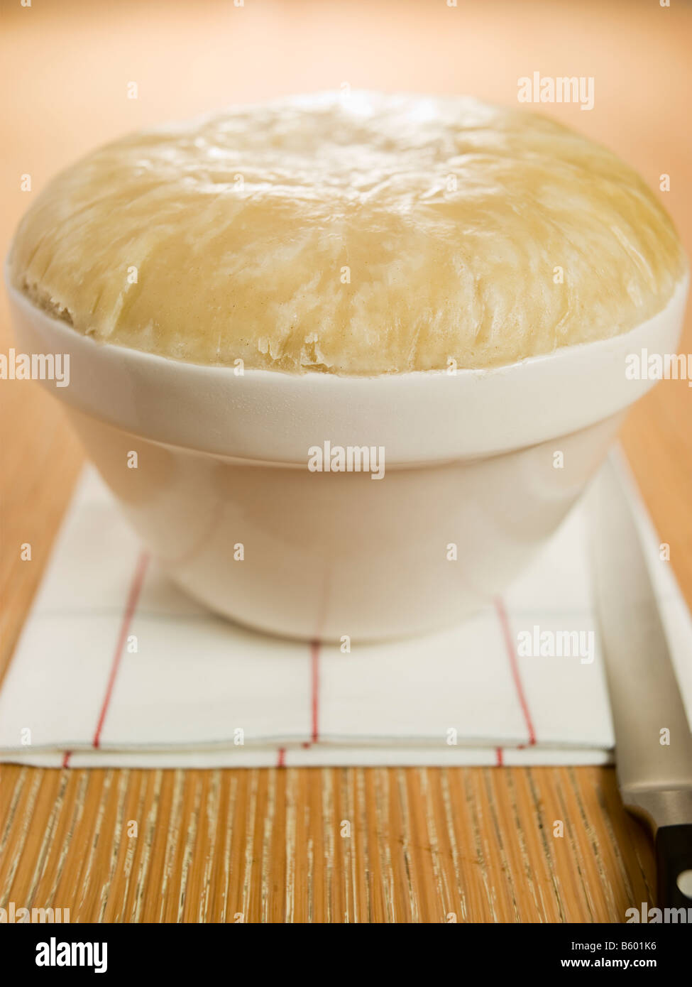 Steamed Suet Pudding in a Pudding Basin Stock Photo Alamy