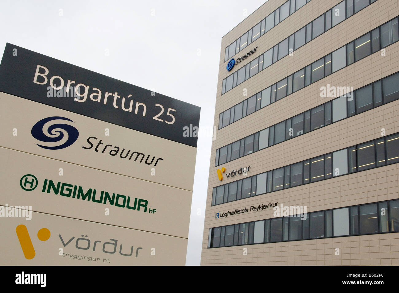 Straumur investment bank headquarters in Reykjavik. October 2008 Stock