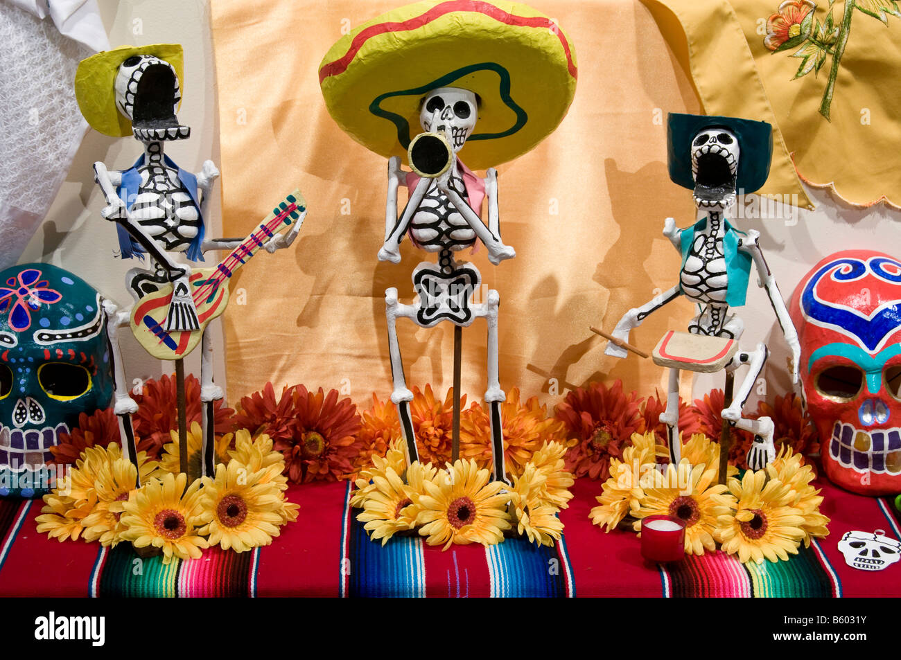 Day of the Dead Dia (de los Muertos) display, Institute of Texan Cultures, San Antonio, Texas. Stock Photo