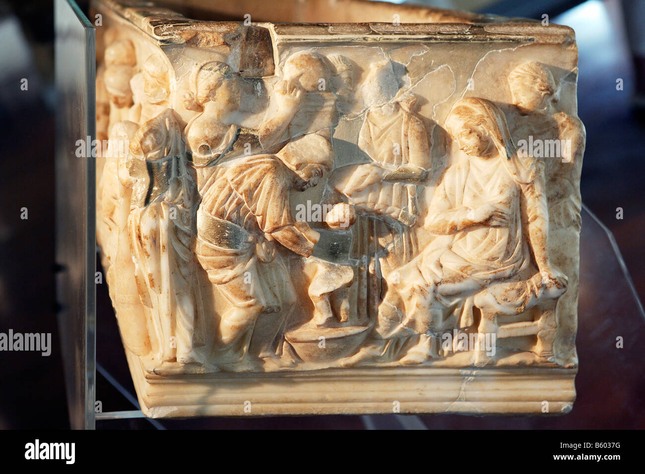 Infant's Sarcophagus, Archaeological Museum, Agrigento, Sicily Stock Photo