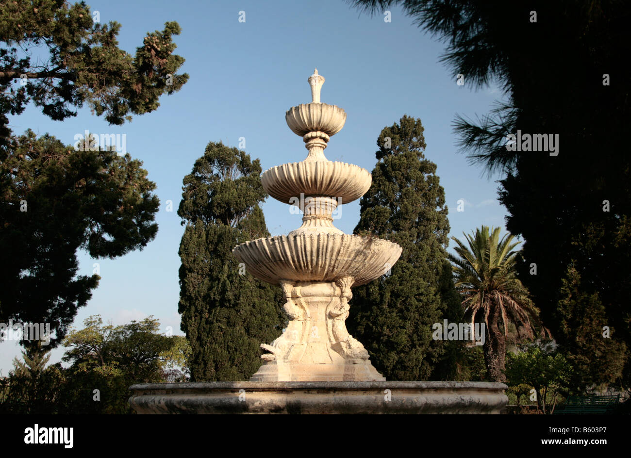 Baroque fountain in St Philips Garden which was once in Palace Square