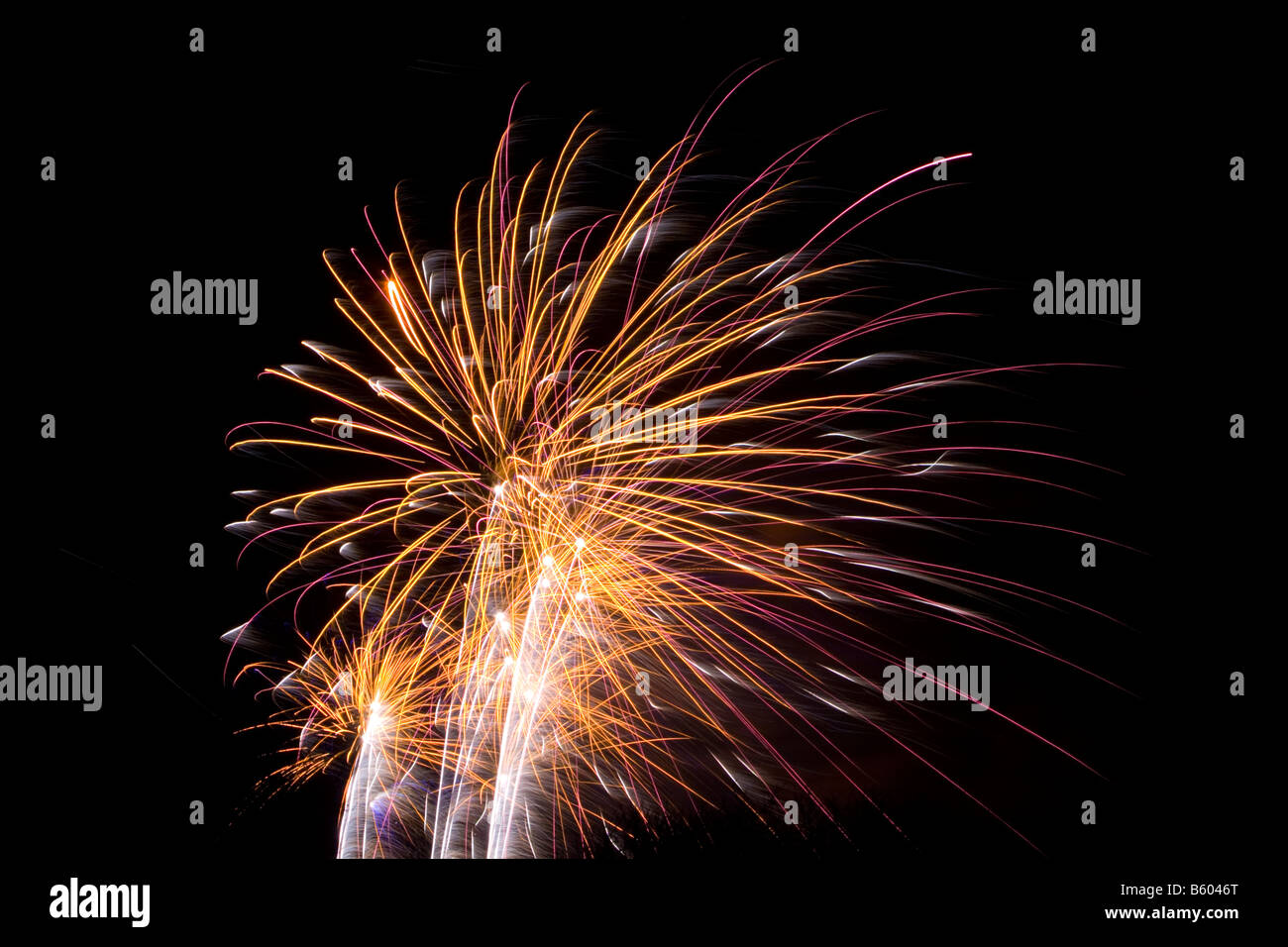 Firework display at Roundhay Park Leeds UK Stock Photo