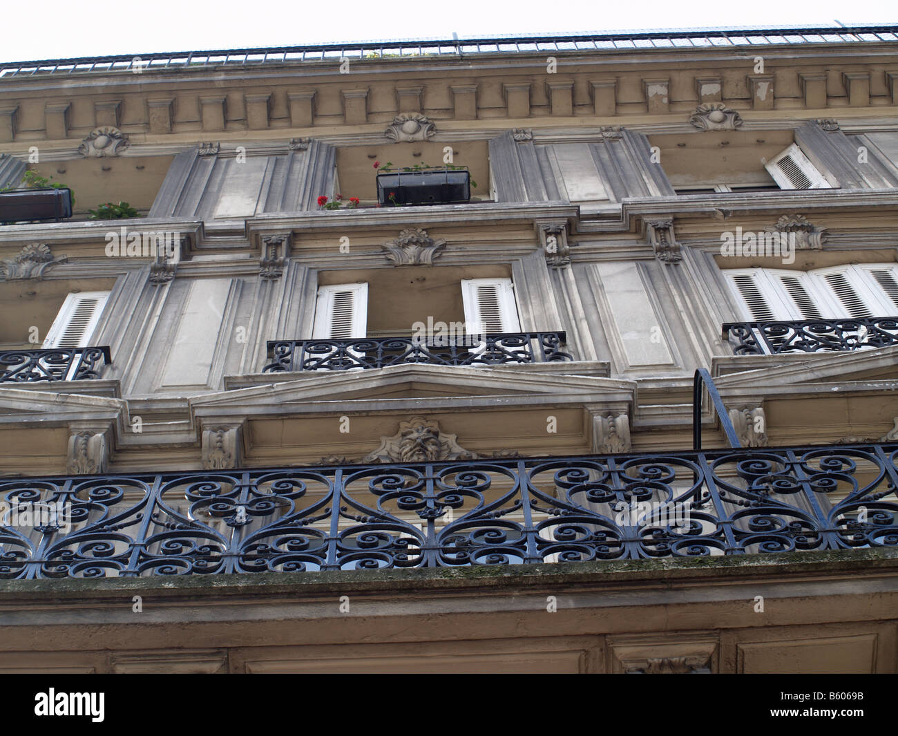 Balconies in Paris France Stock Photo