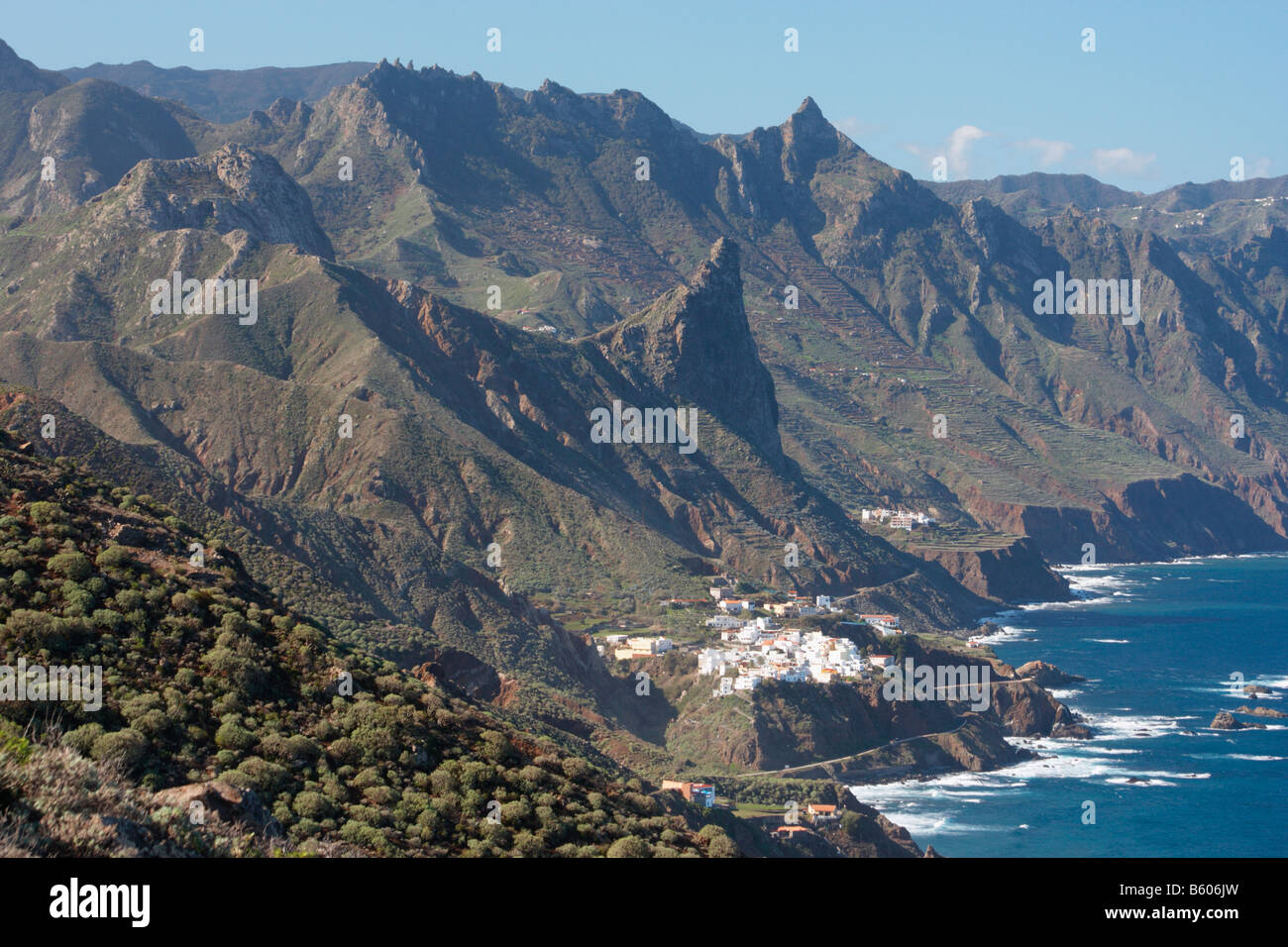 Almaciga village in the Anaga mountains of northern Tenerife.Taganana ...