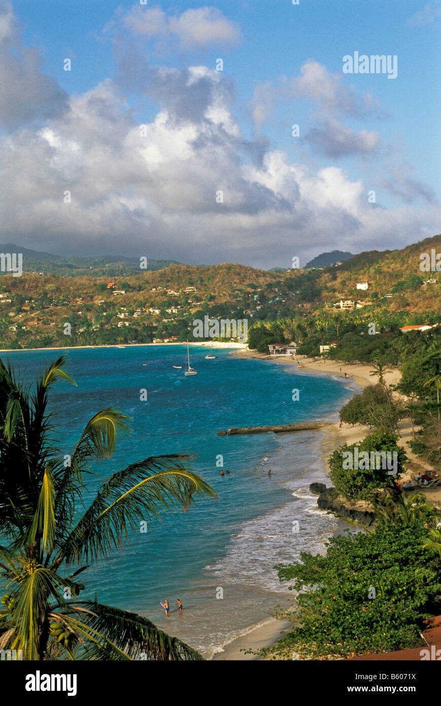 Grenada beach Grand Anse Beach st george's top attraction aerial view from above Stock Photo