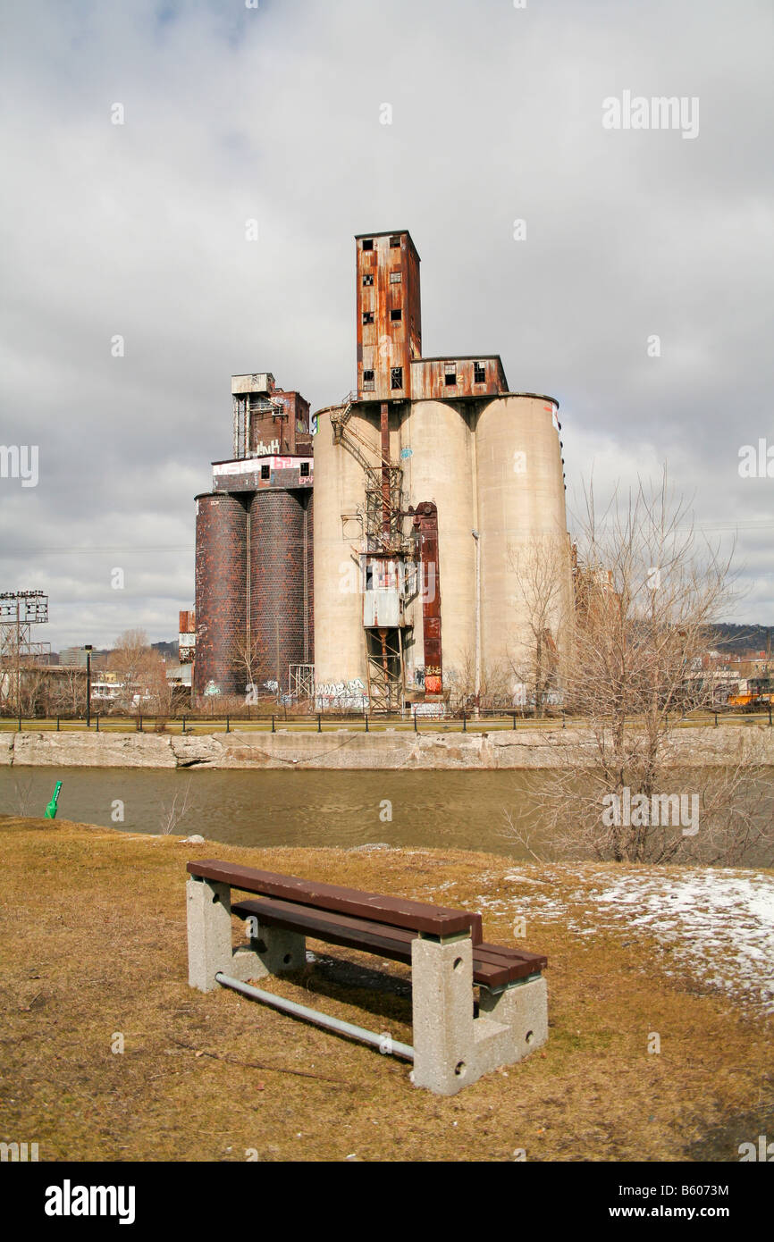 Old abandoned industrial flour Mill in Montreal Stock Photo Alamy