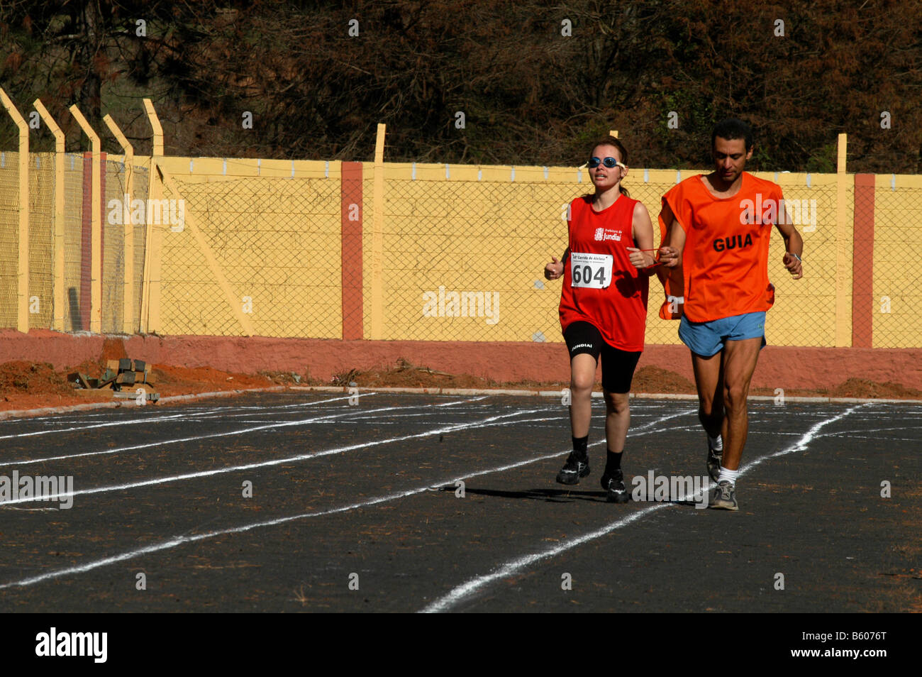 A blind sportist in São Roque, São Paulo, Brazil 2007. Stock Photo