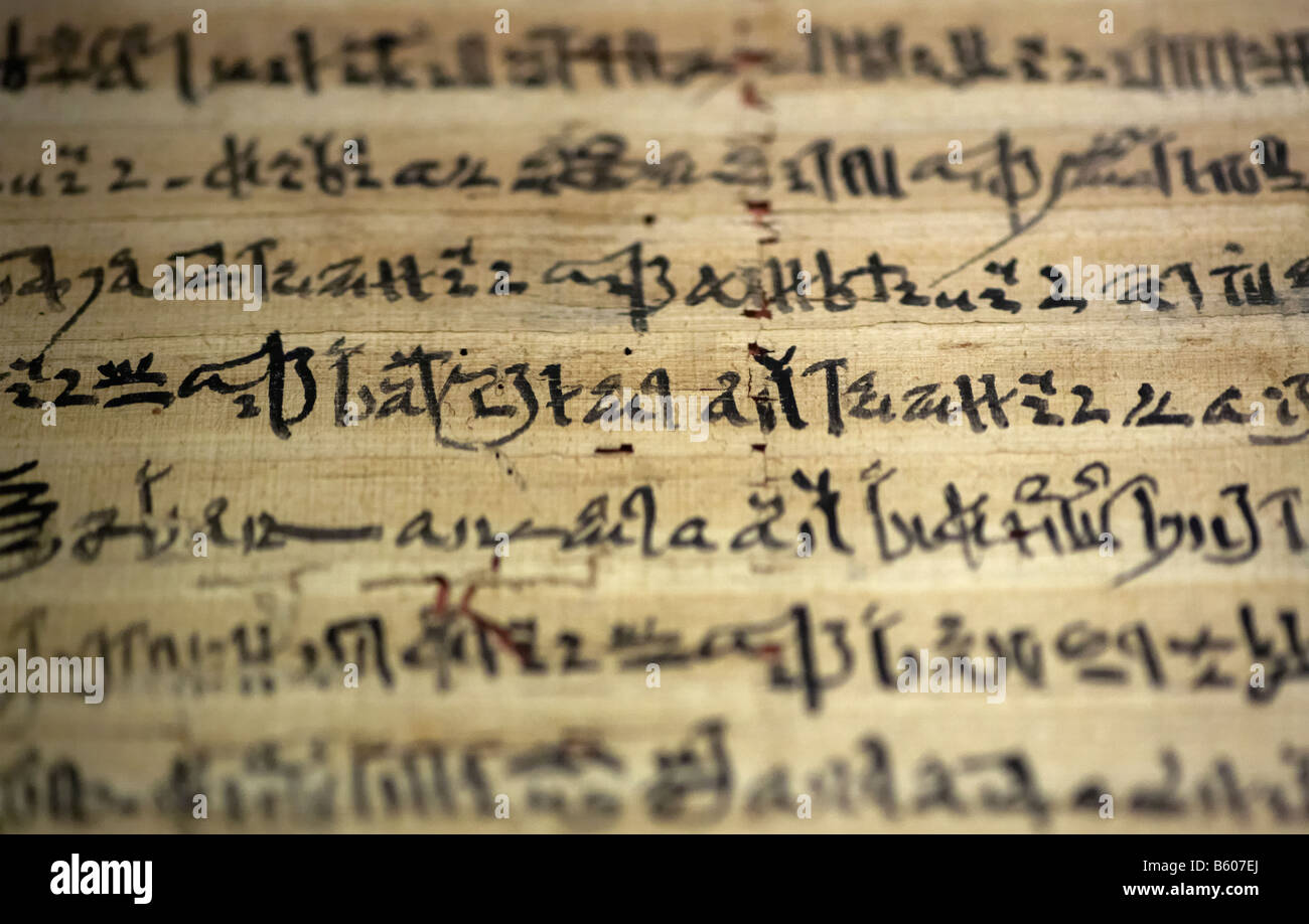 Ancient Egyptian handwriting on Papyrus Louvre Museum Paris France ...