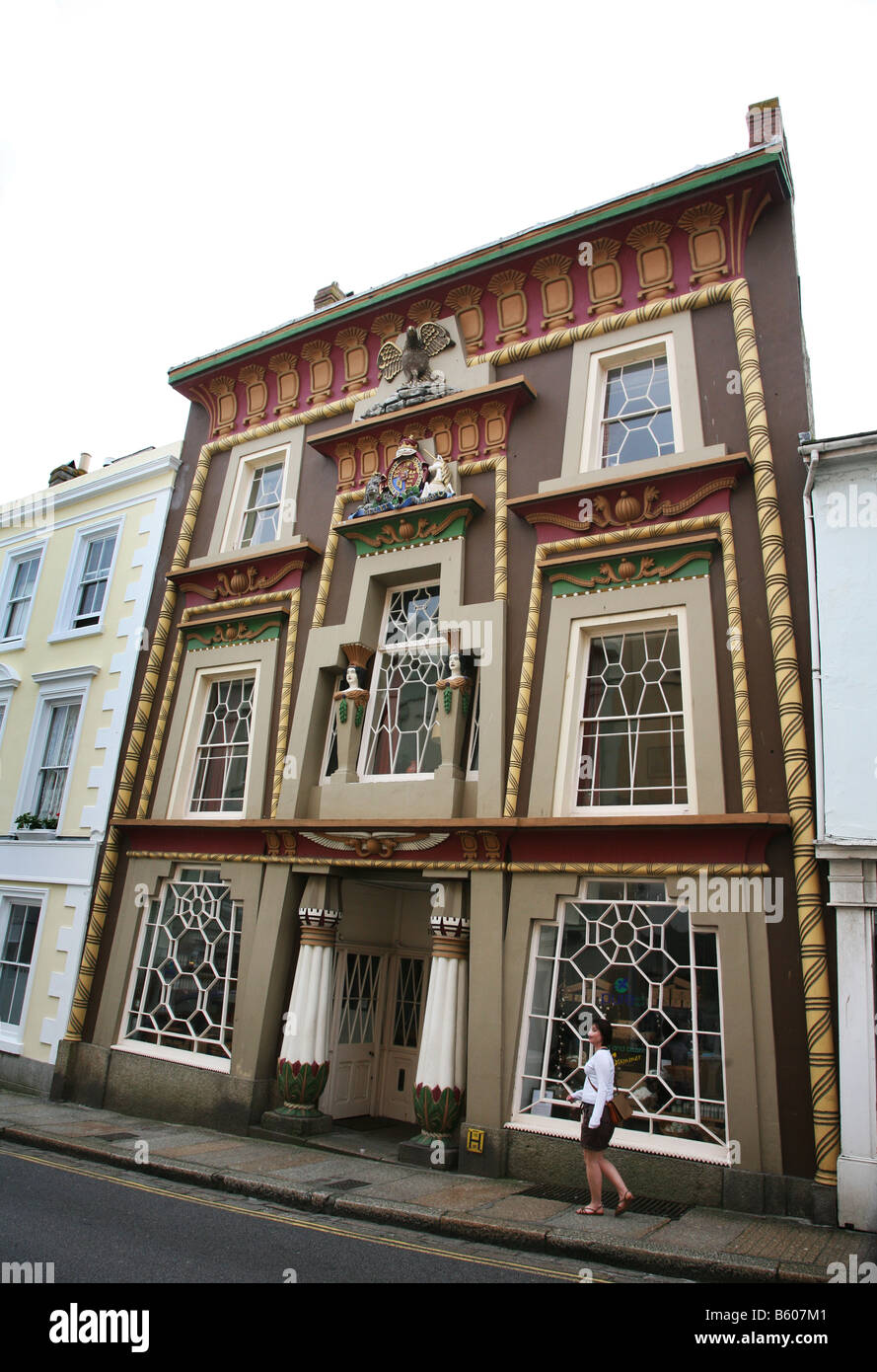 Egyption house penzance architecture cornwall english town Stock Photo
