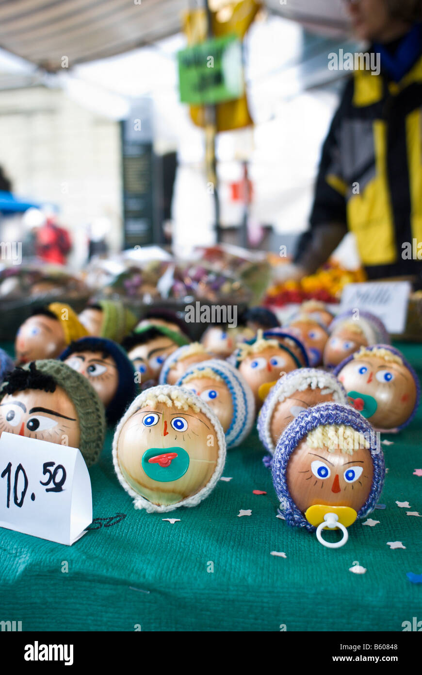 Dolls made from onions at the annual onion festival Bern Switzerland