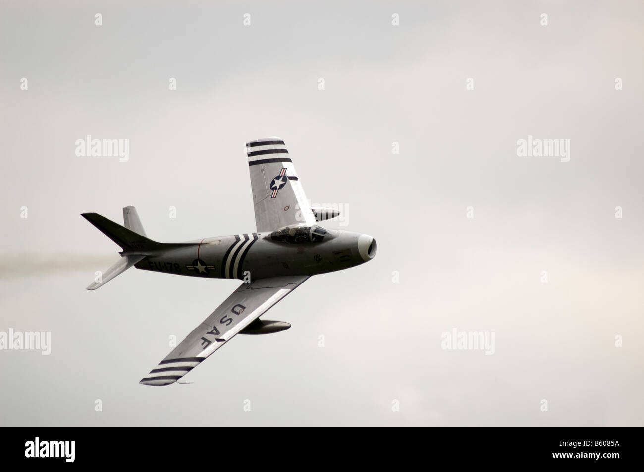 F86 North American Sabre Fighter Plane doing a flypast at the Biggin Hill airshow Stock Photo
