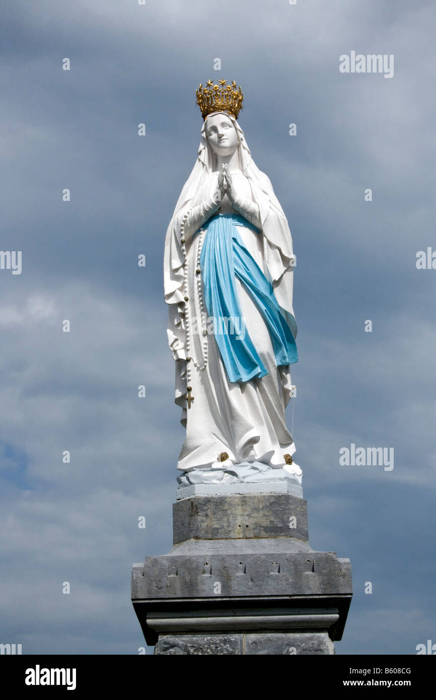 FRANCE, LOURDES. Statue of Our Lady of Lourdes in the sanctuary of Lourdes in France Stock Photo