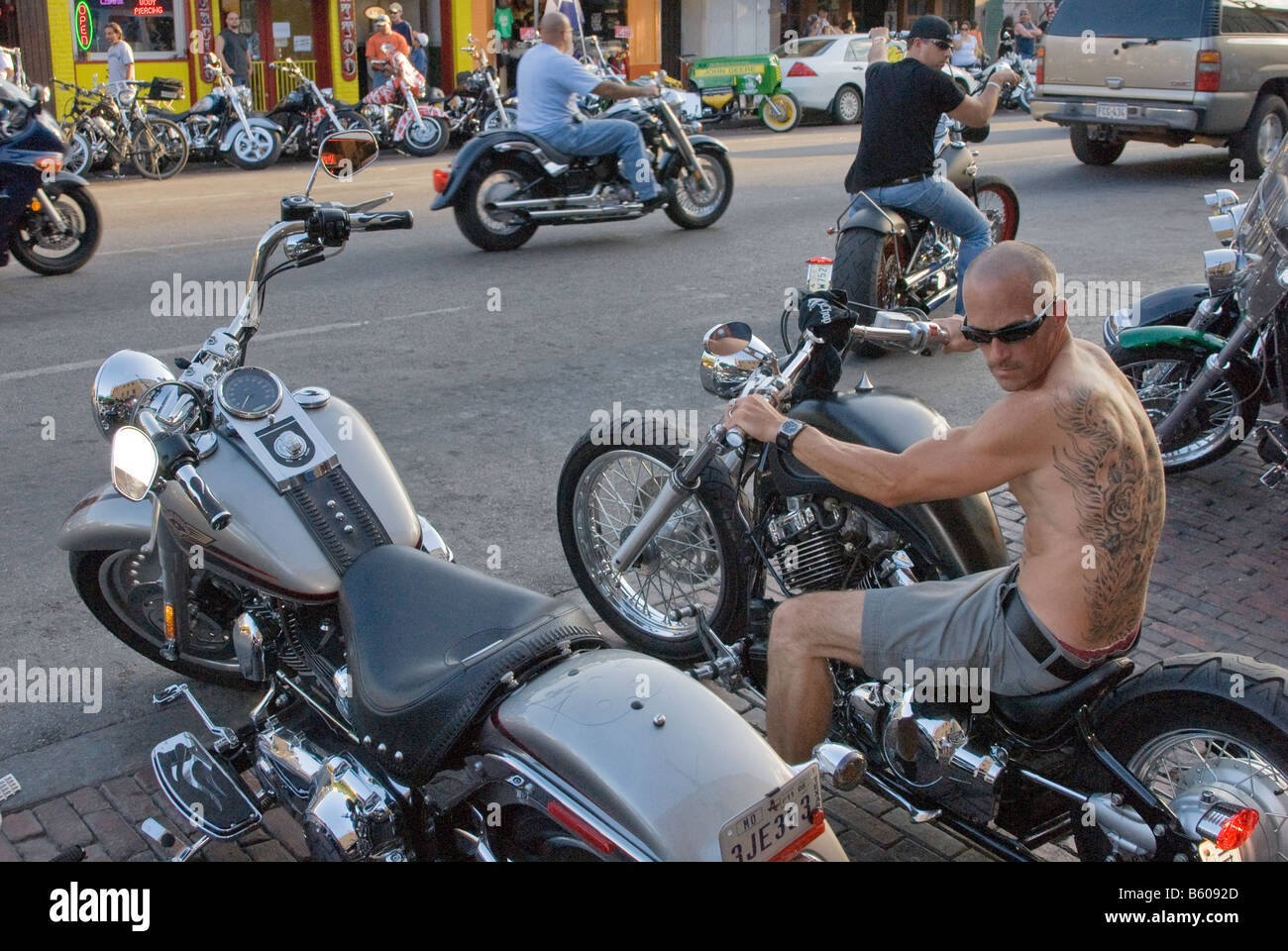 Republic of Texas Biker Rally at W 6th Street in Austin Texas USA Stock Photo