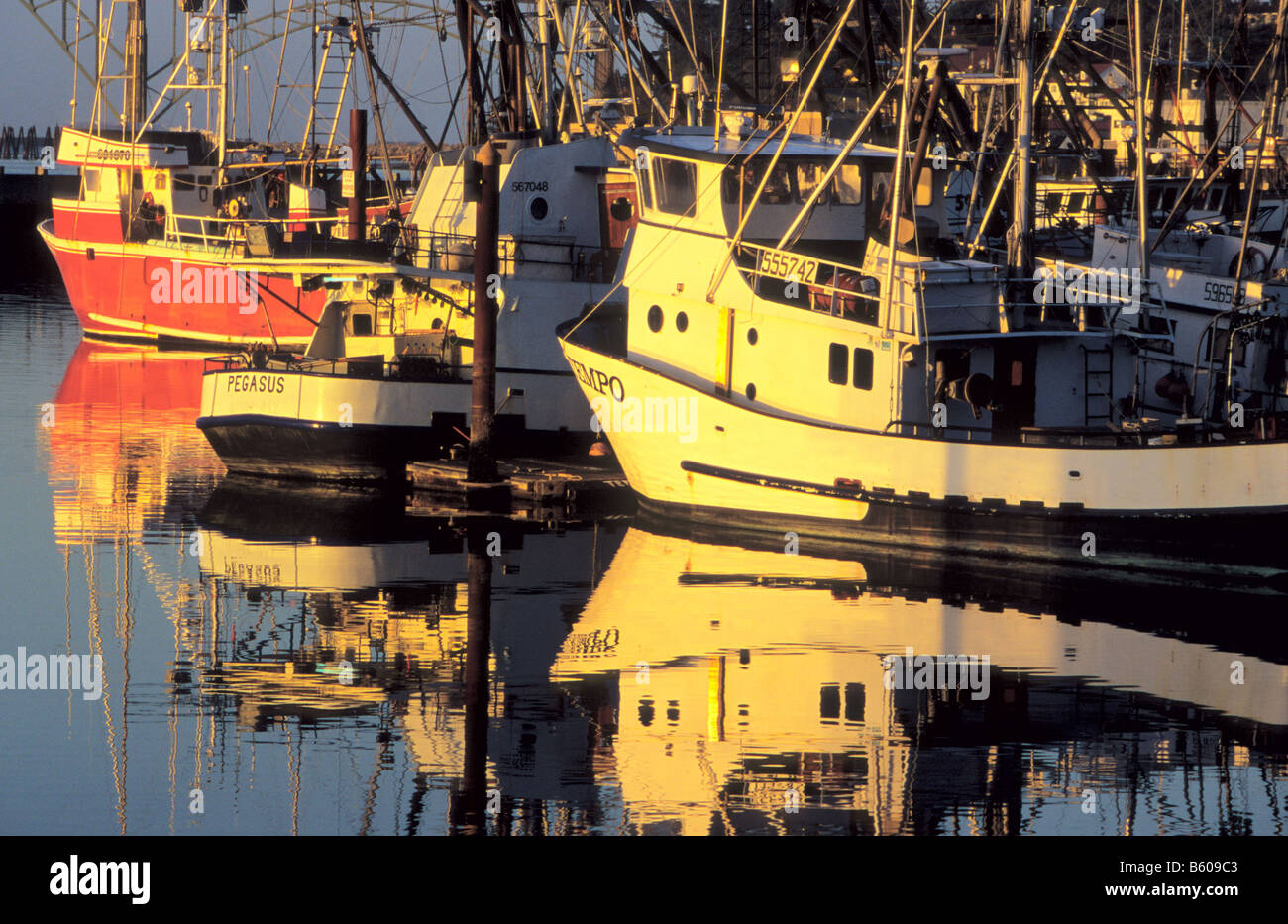 Newport Harbor,Newport,Oregon, sunrise Stock Photo Alamy