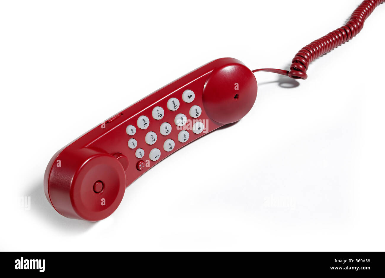 Red telephone receiver Stock Photo Alamy