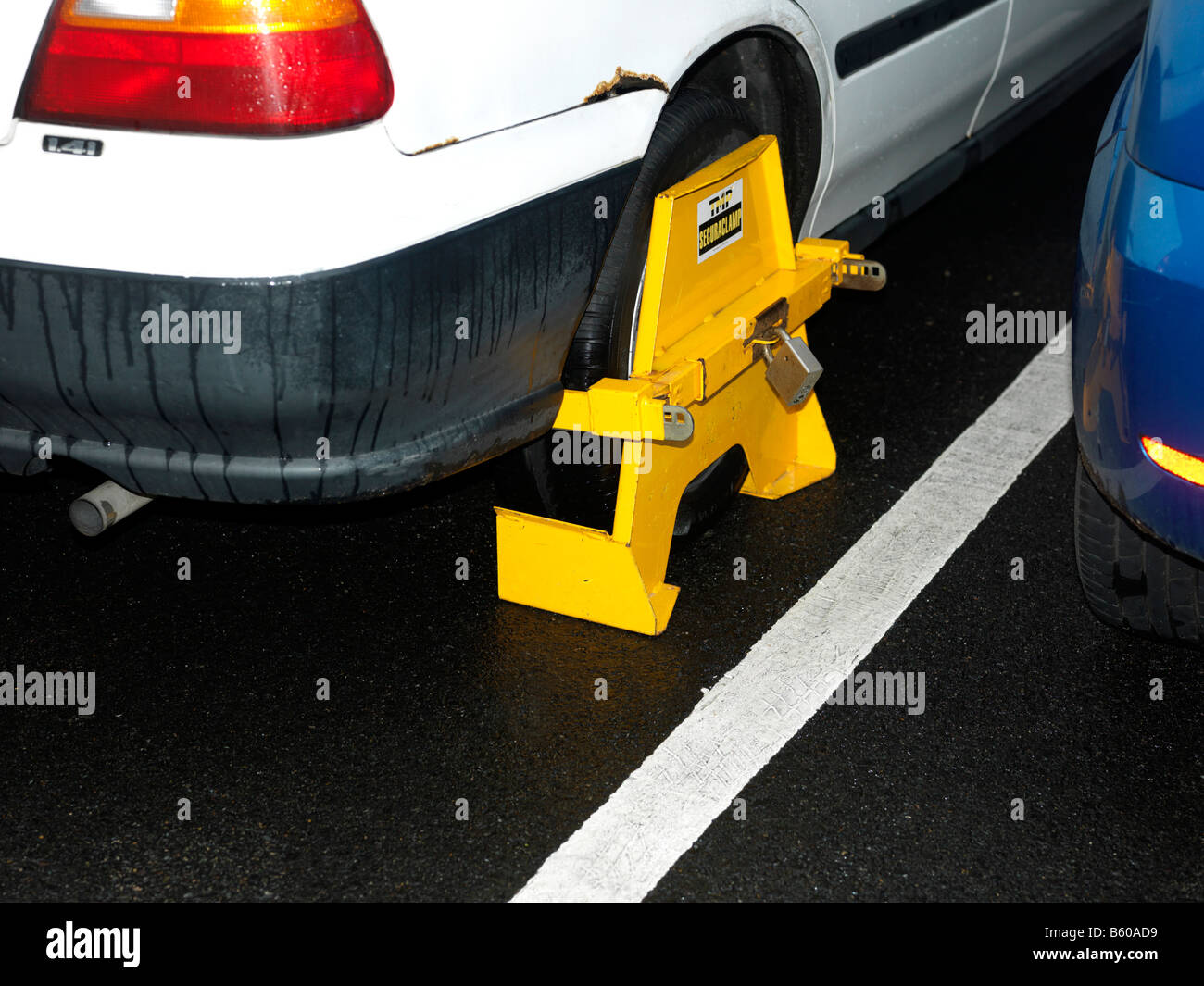 Wheel Clamp Stock Photo