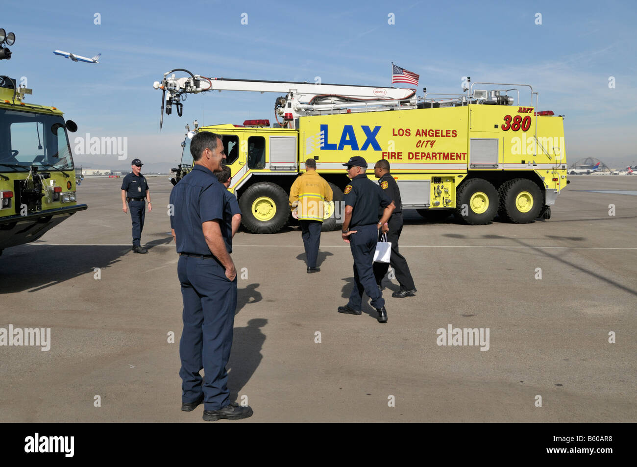 Officers from the Fire Department of the City of Los Angeles Stock Photo