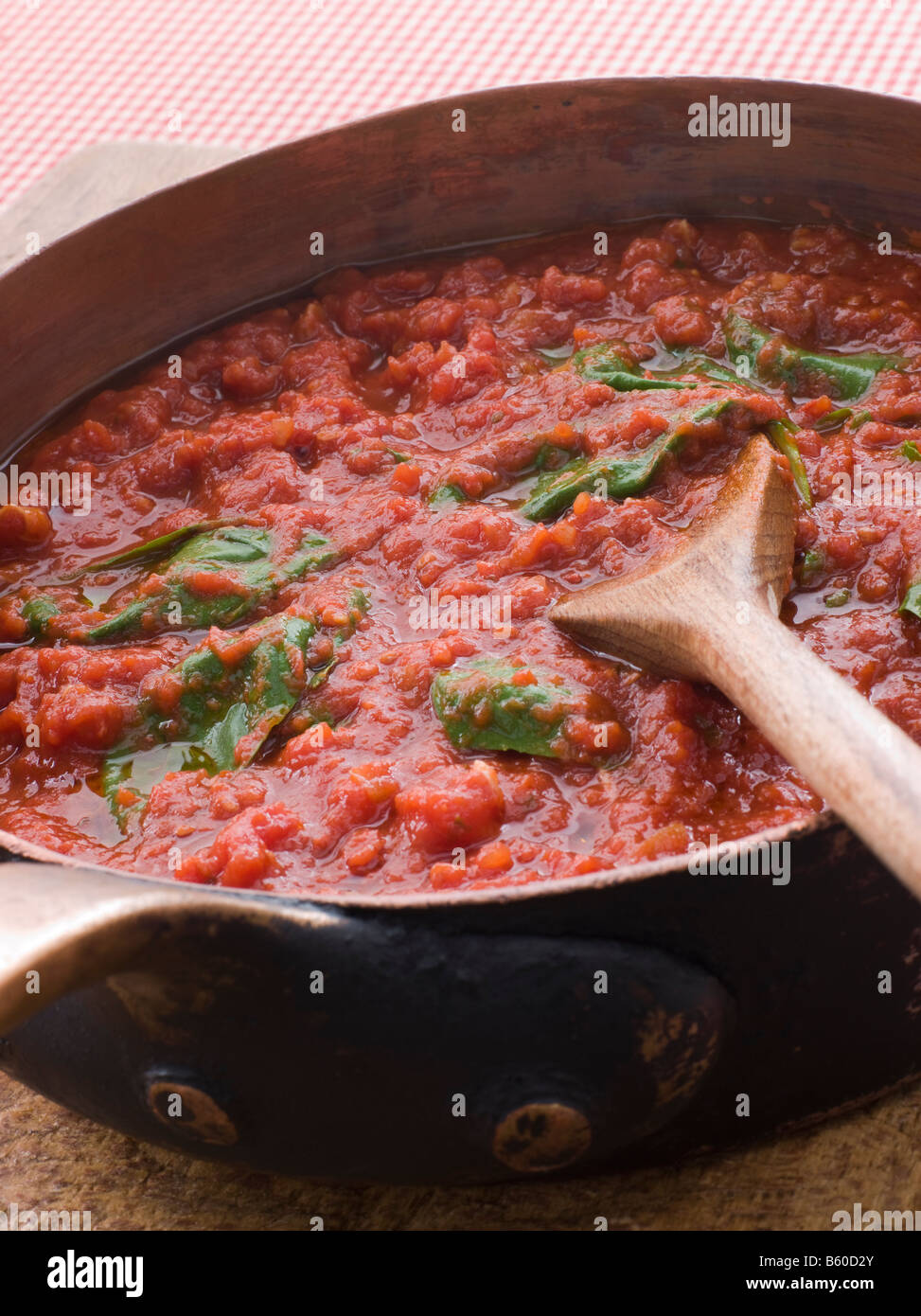 Pan of Fresh Tomato Sauce Stock Photo - Alamy