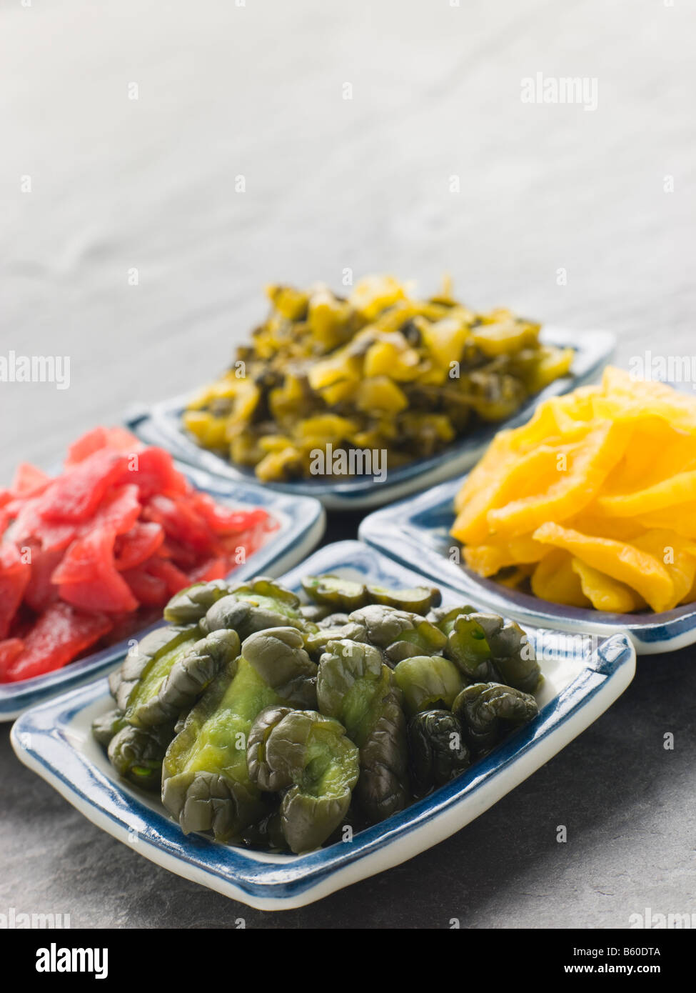 Selection of Pickled Vegetables Stock Photo