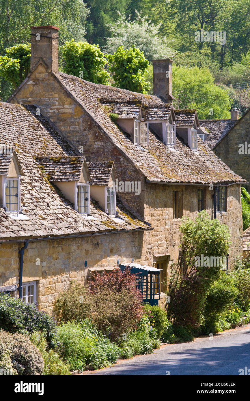 Cottages in the Cotswold village of Snowshill, Gloucestershire Stock Photo
