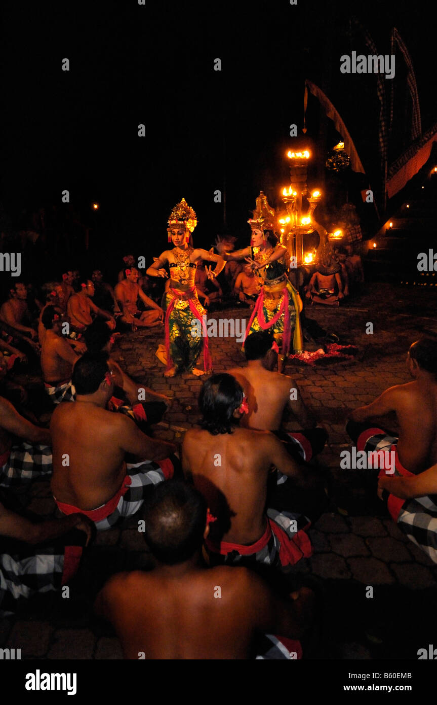 Dancers, Kecak Dance, night shot, Ubud, Bali, Indonesia, Asia Stock