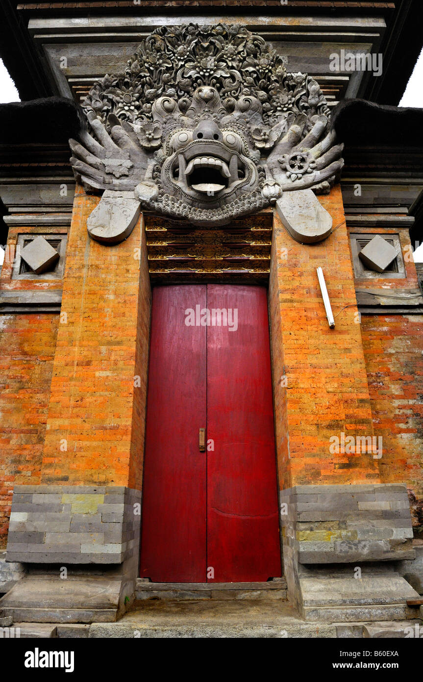 Gate with a balinese mythologie-figure in Pura, temple, Samuan Tiga near Bedulu-Ubud, Bali, Indonesia, Southeast Asia Stock Photo