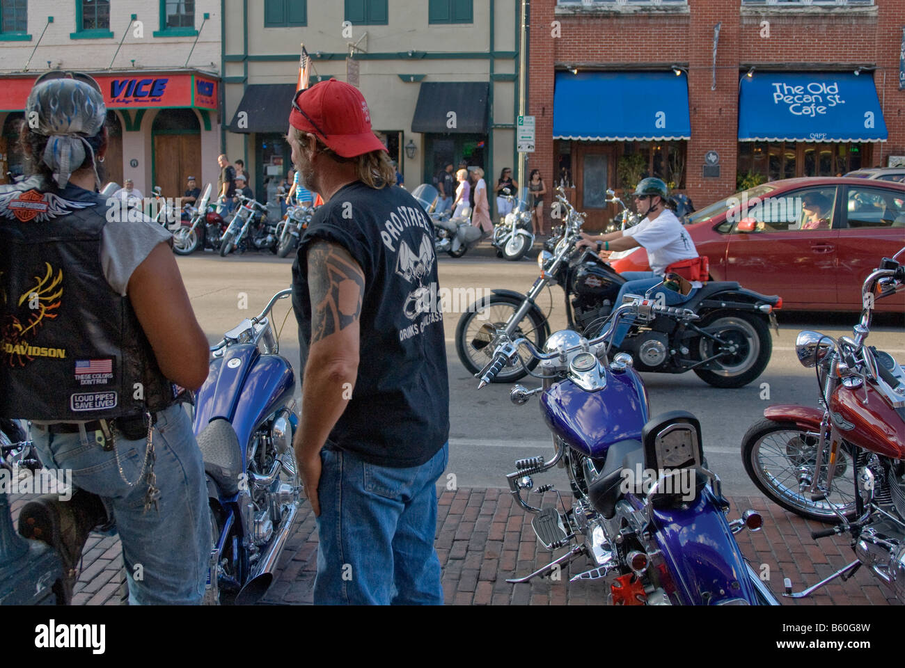 Republic of Texas Biker Rally at W 6th Street in Austin Texas USA Stock