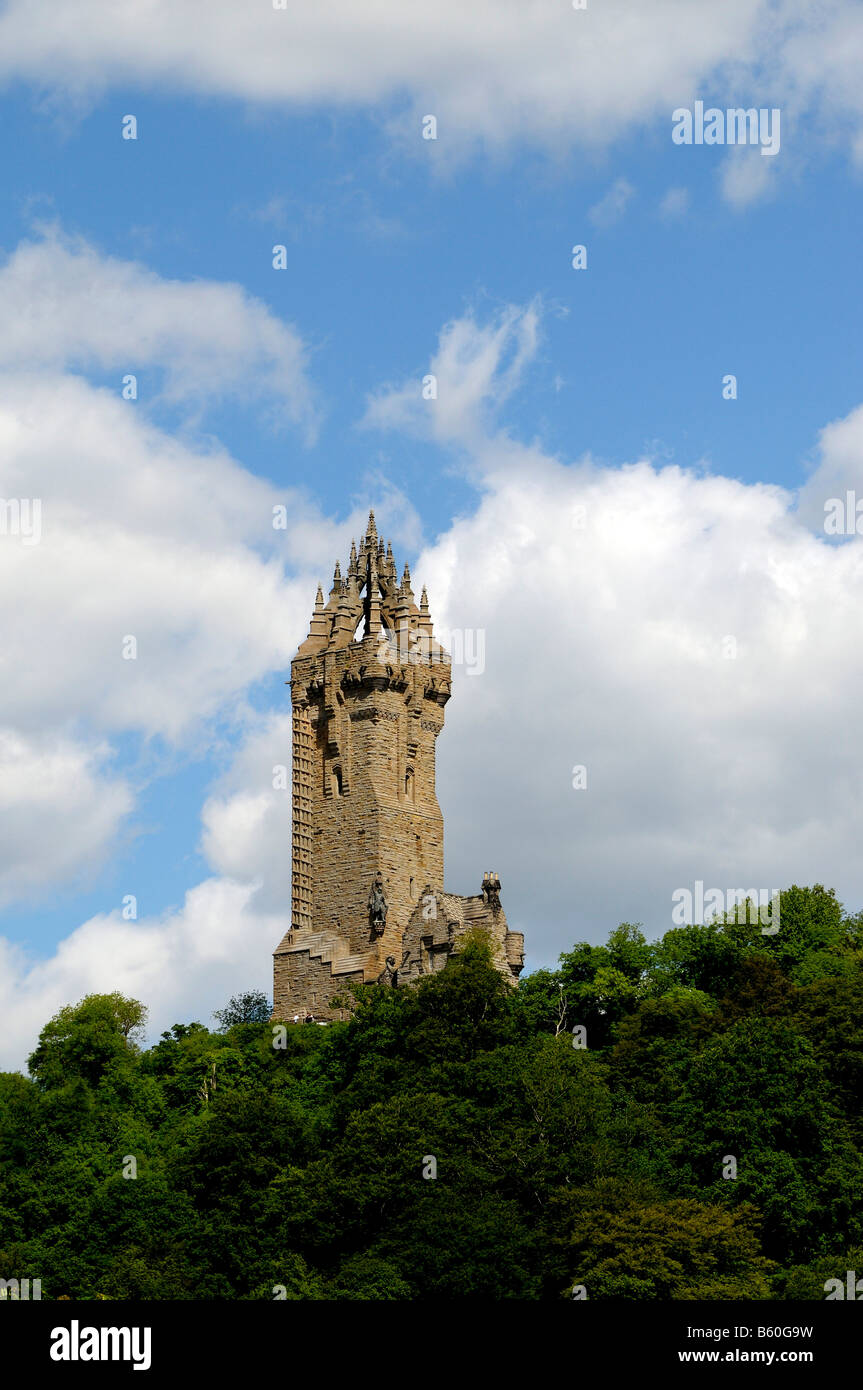 Wallace Monument for the Scottish national hero, near Stirling, Scotland, Great Britain, Europe Stock Photo