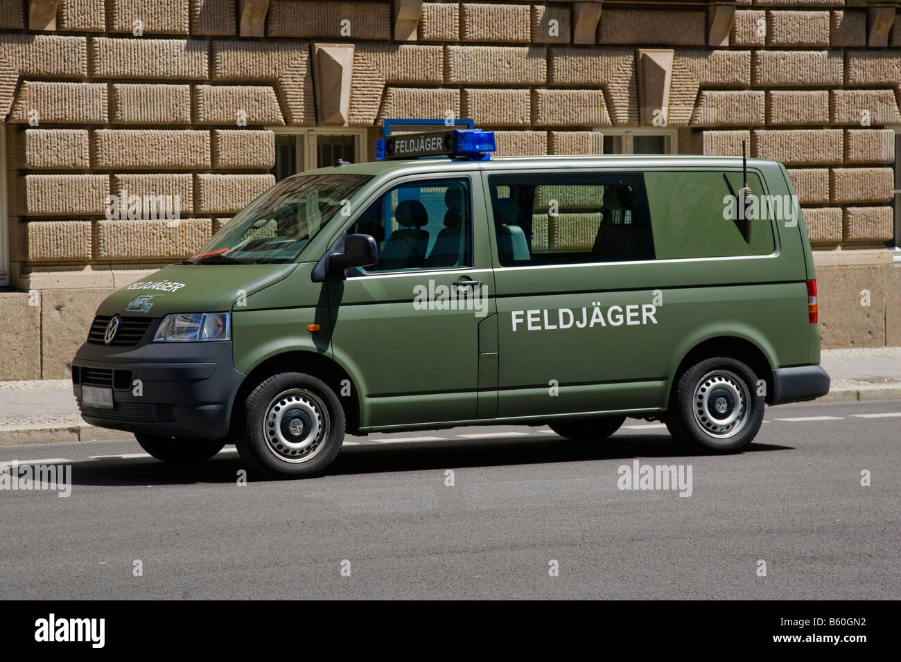 Patrol vehicle of the German Military Police, Berlin Stock Photo