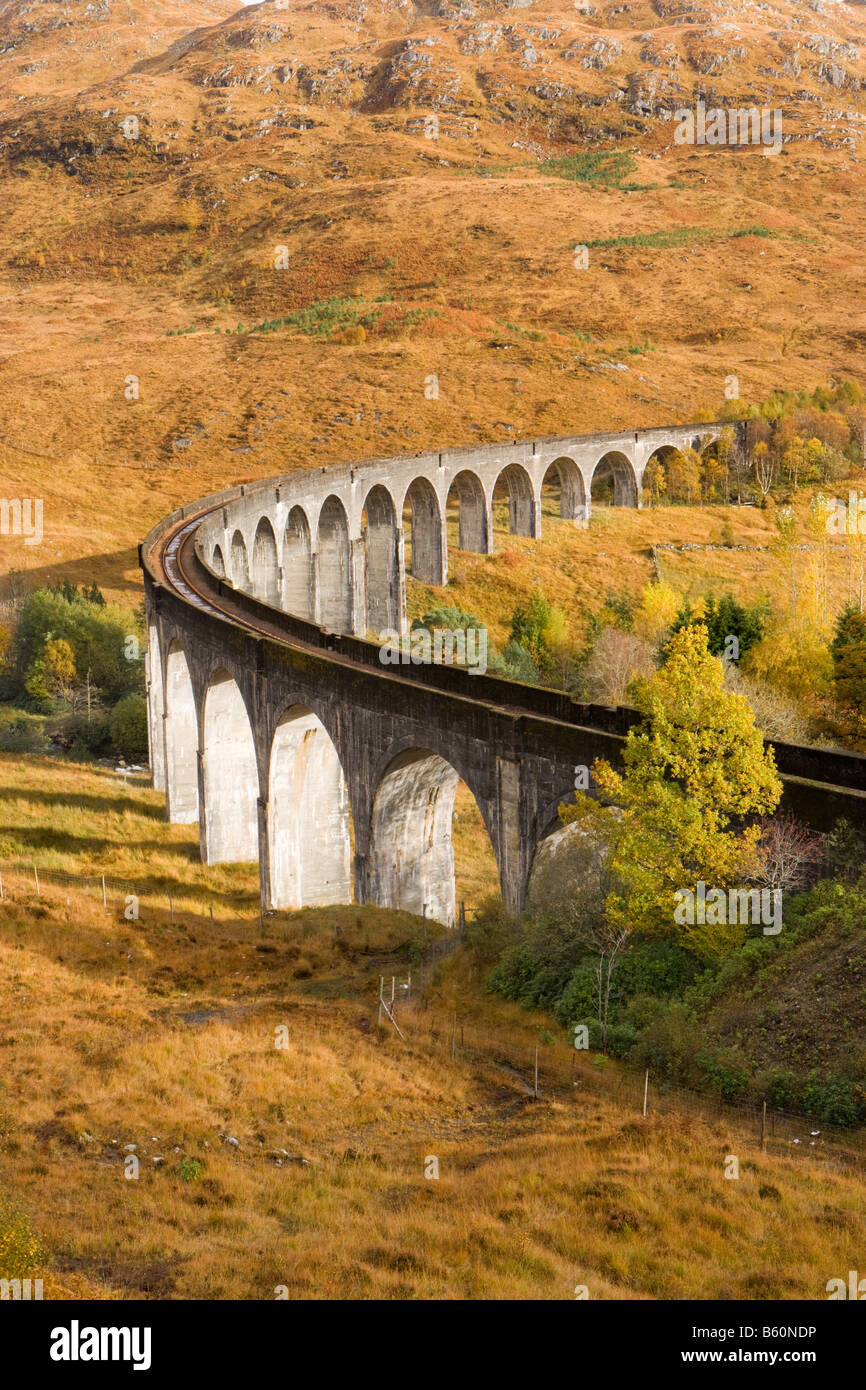 Glenfinnan viaduct in autumn, Highland, Scotland, UK Stock Photo