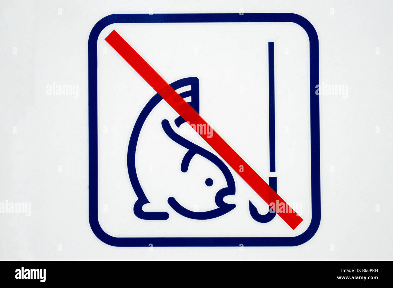 No fishing, fish, sign, guidance, Altea, Costa Blanca, Alicante, Spain, Europe Stock Photo