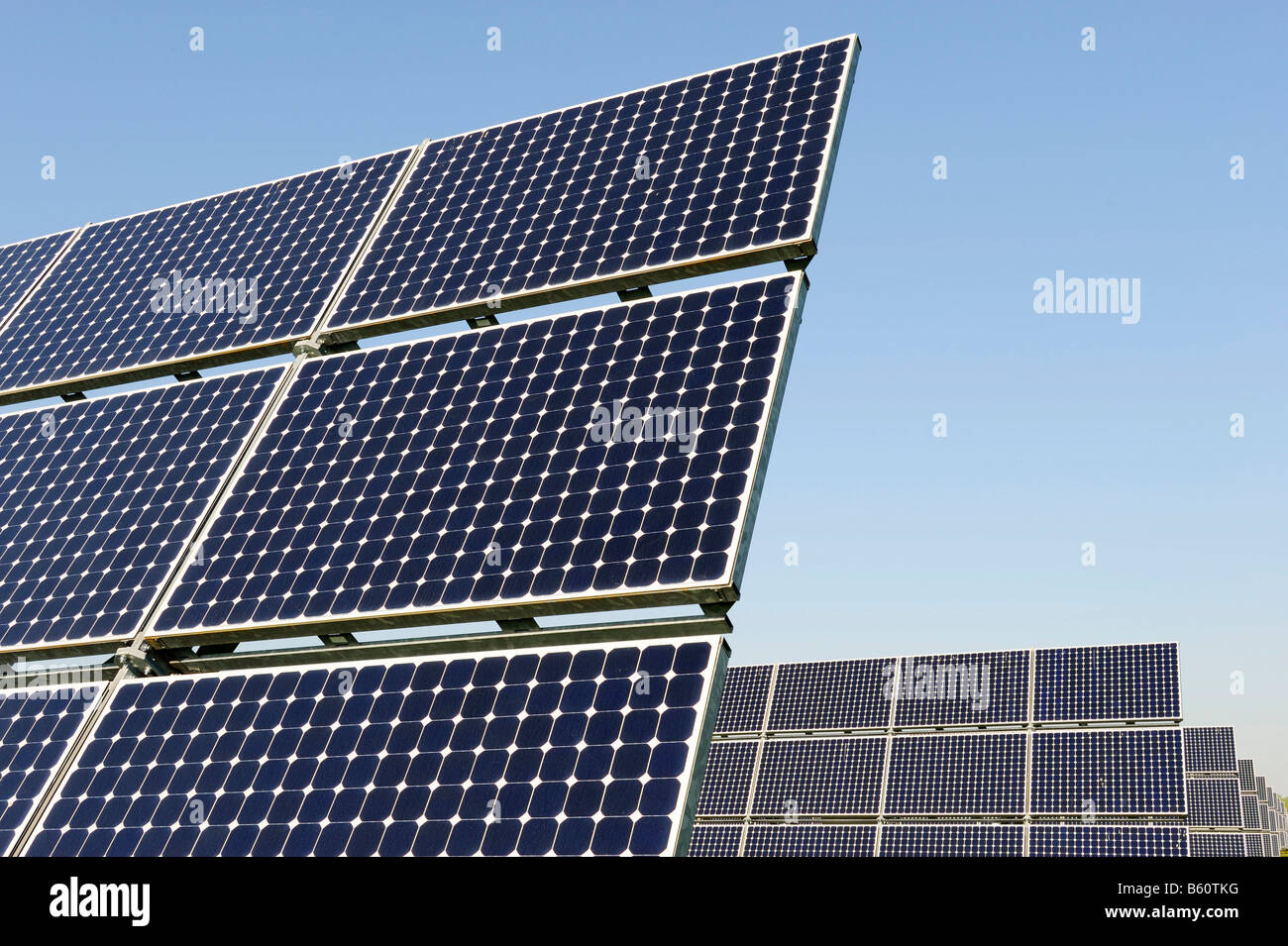 World's largest solar panel field, near Arnstein, Bavaria Stock Photo