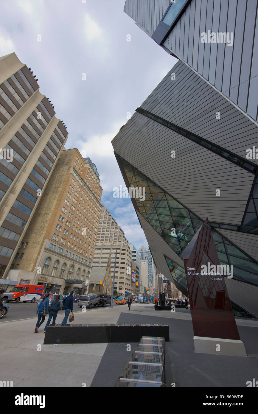 The Michael A. Lee-Chin Crystal (designed by renowned architect Daniel Libeskind) the entrance to the Royal Ontario Museum Stock Photo