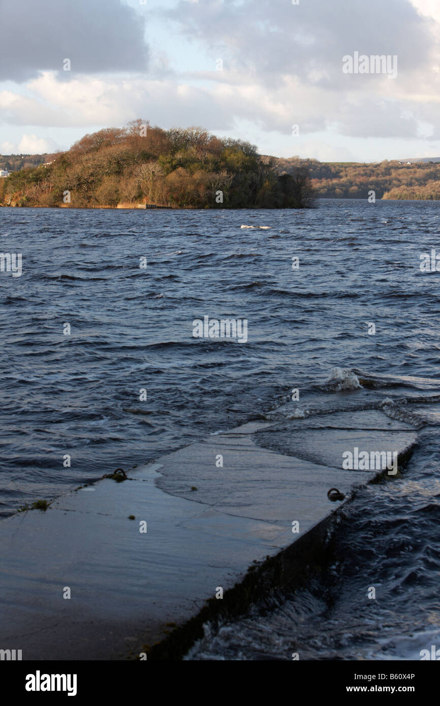 slipway and the lake isle of innisfree made famous in the poem by WB Yeats in lough gill county sligo republic of ireland Stock Photo