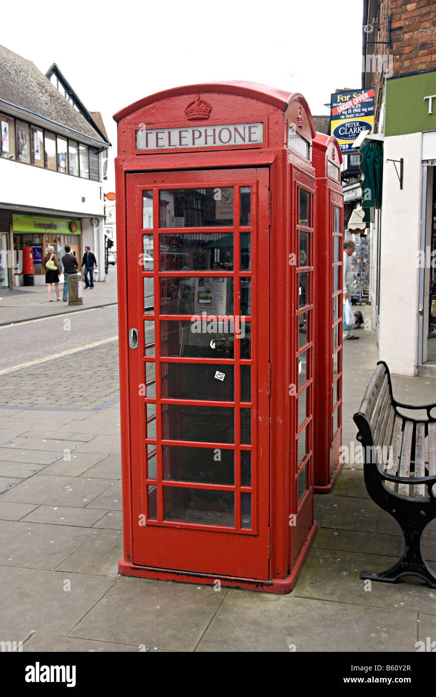 a red telephone box on stratford upon avon Stock Photo Alamy